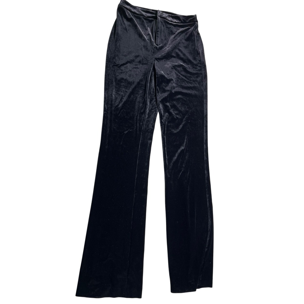 Donna Karan New York Black Velvet Wide Leg Pants Women's Size 2 Dress Trousers